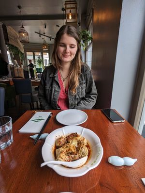 Wontons at Tofu Vegan - Spitalfields in East London
