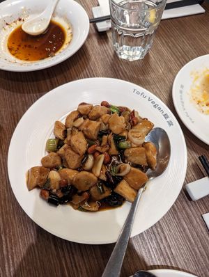 Gong bao chick'n at Tofu Vegan - Spitalfields in East London