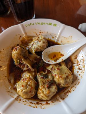Wontons at Tofu Vegan - Spitalfields in East London
