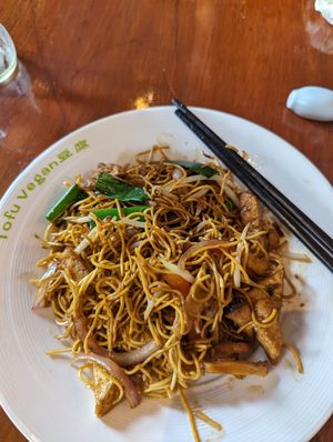 Tofu noodles at Tofu Vegan - Spitalfields in East London
