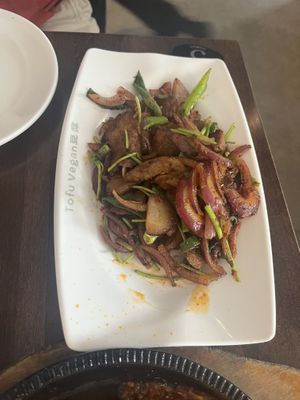 Stir Fried “Lamb” in Cumin and Chili!  at Tofu Vegan - Spitalfields in East London