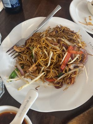 Fried Noodles with Tofu!🤤  at Tofu Vegan - Spitalfields in East London