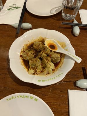 Wontons  at Tofu Vegan - Spitalfields in East London