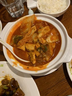 Kim chi stew  at Tofu Vegan - Spitalfields in East London