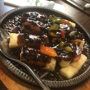 Tofu in black bean sauce   at Tofu Vegan - Spitalfields in East London