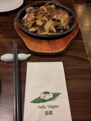 Oyster mushrooms at Tofu Vegan - Spitalfields in East London