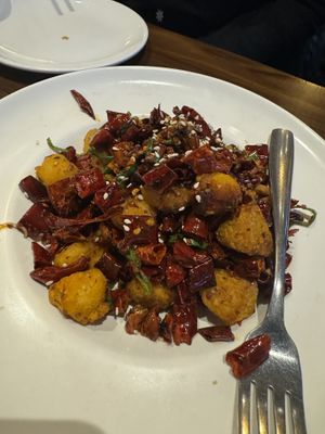 Chicken chilli   at Tofu Vegan - Spitalfields in East London