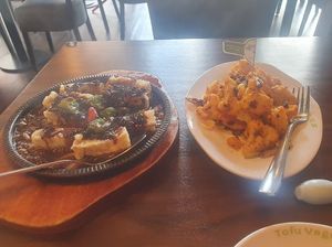 Tofu in black bean sauce with cauliflower at Tofu Vegan - Spitalfields in East London