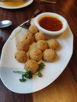 Tofu and mushroom balls at Tofu Vegan - Spitalfields in East London