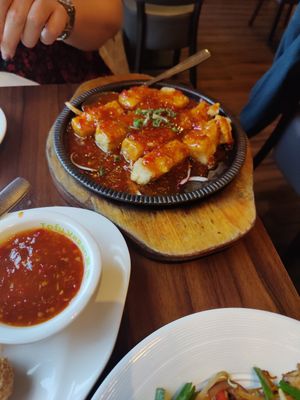 Tofu in house sauce at Tofu Vegan - Spitalfields in East London