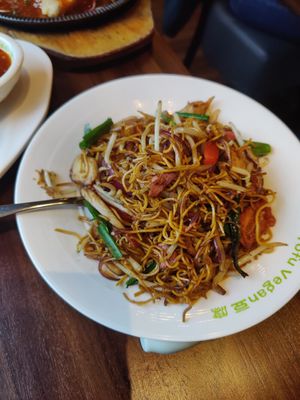 Special fried noodles at Tofu Vegan - Spitalfields in East London