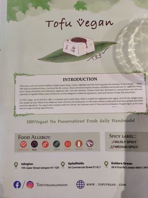  at Tofu Vegan - Spitalfields in East London