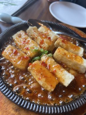 Sizzling tofu   at Tofu Vegan - Spitalfields in East London