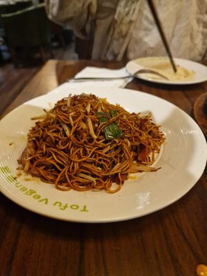 Special fried noodles sichuan style   at Tofu Vegan - Spitalfields in East London