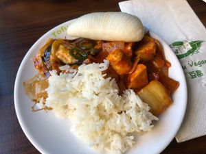 My delicious plate! at Tofu Vegan - Spitalfields in East London