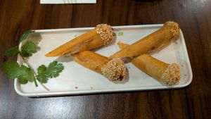Sesame rolls at Tofu Vegan - Spitalfields in East London