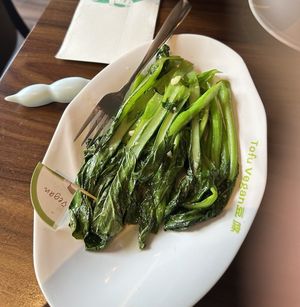 Greens at Tofu Vegan - Spitalfields in East London