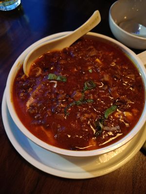 Silken tofu with spicy sauce at Tofu Vegan - Spitalfields in East London