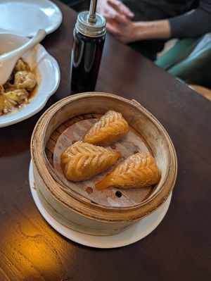 Mushroom dumplings at Tofu Vegan - Spitalfields in East London