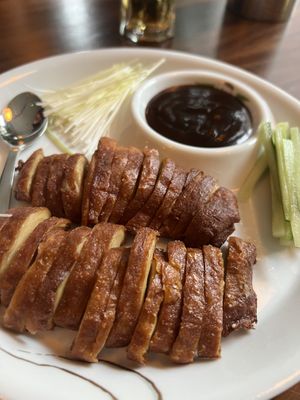 ‘Duck’ pancakes   at Tofu Vegan - Spitalfields in East London