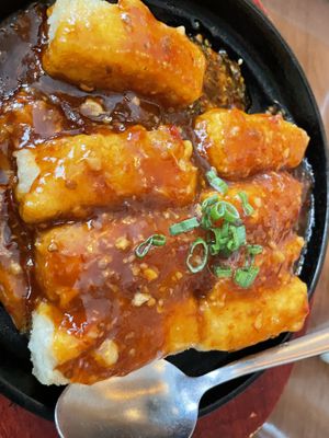 Sweet sauce tofu  at Tofu Vegan - Spitalfields in East London