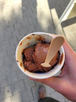 Vegan chocolate ice cream. Had little dark chocolate pieces. at Café Allerlei in Trier