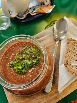 Rote Bete Suppe at Café Allerlei in Trier