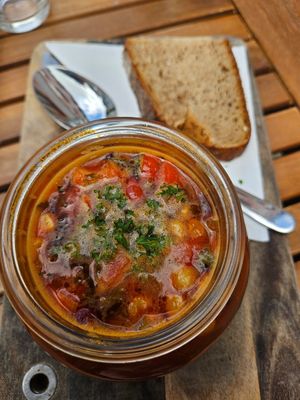 Chili Sin Carne Suppe at Café Allerlei in Trier