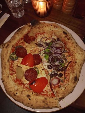 Half and half at Vegitalian Pizza Bar in Utrecht