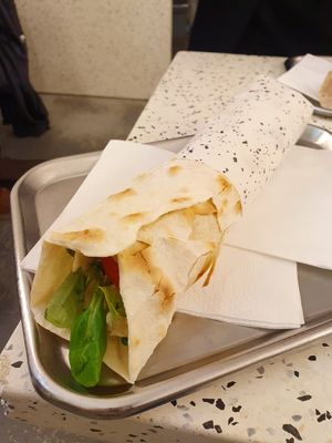 Fattoush and hummus wrap at The Lebanese Sajeria - Haarlemmerstraat in Amsterdam