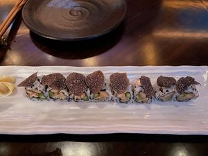 asparagus mushroom truffle roll at Sexy Fish in Miami