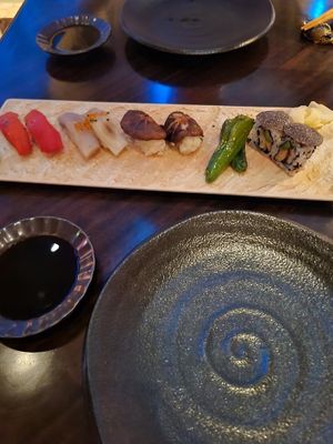 10pc vegan sushi plate at Sexy Fish in Miami