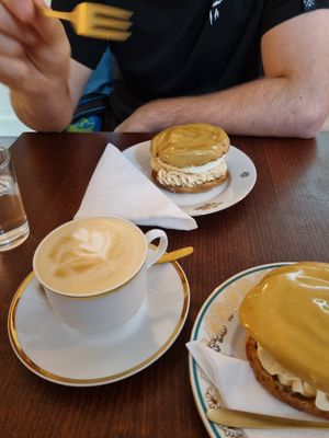 Větrník with cappuccino at KŸNO in Brno