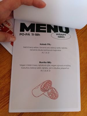 Lunch menu at KŸNO in Brno