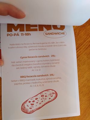 Lunch menu at KŸNO in Brno
