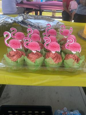 Key lime cupcakes with strawberry compote filling and strawberry buttercream  at FraNita's Vegan Desserts & Treats in Panama City