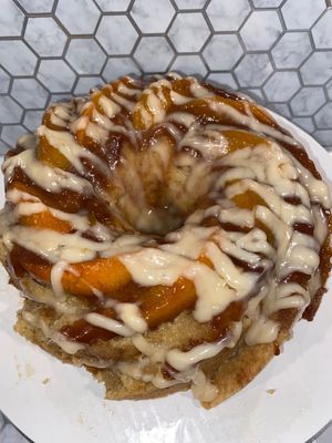 Peach cobbler pound cake at FraNita's Vegan Desserts & Treats in Panama City