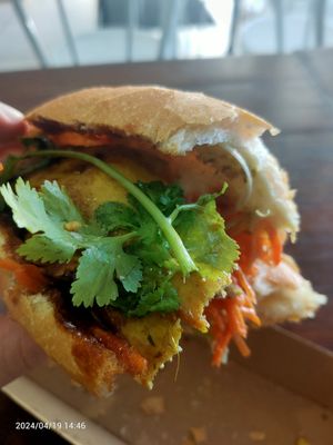 Lemongrass Tofu Banh Mi at Viet Rolls Corner in Greenslopes