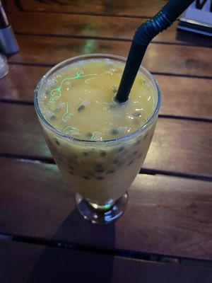 Mango and passion fruit shake (no milk), $1.50  at Onederz Hostel in Siem Reap