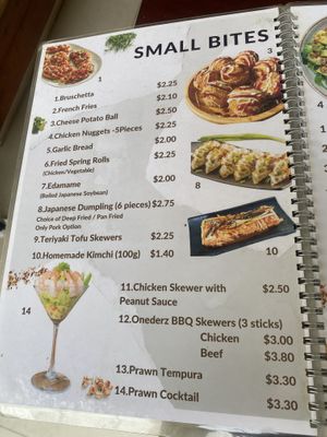 Menu (Mar 2024)  at Onederz Hostel in Siem Reap