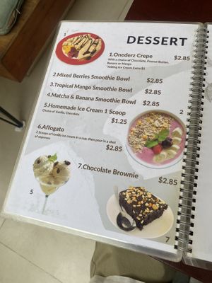 Menu (Mar 2024)  at Onederz Hostel in Siem Reap