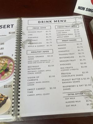 Menu (Mar 2024)  at Onederz Hostel in Siem Reap