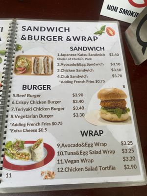 Menu (Mar 2024)  at Onederz Hostel in Siem Reap