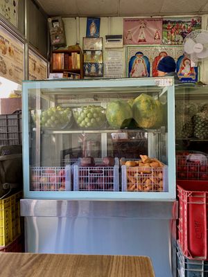 Fruit prepped for the fresh juicess  at Sat Saheb in Kathmandu