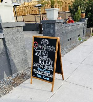 Sign outside and patio   at Sin Muerte in Phoenix