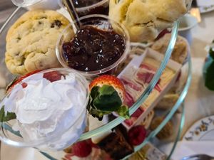 Scones with vegan cream at Friends of Oldway Tea Room in Paignton