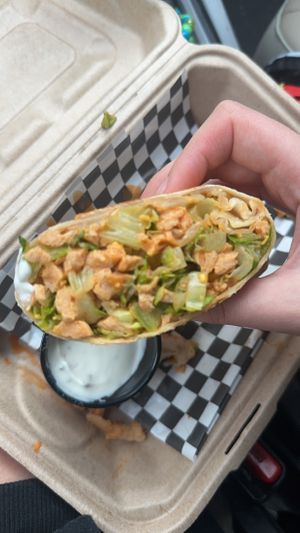 Buffalo chicken wrap   at Vine Vegan in Brandon