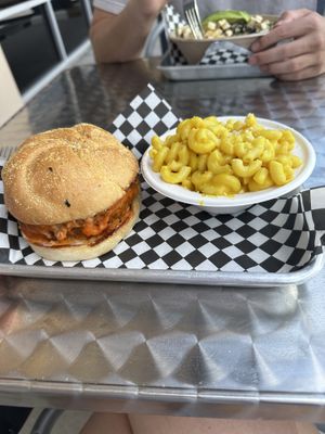 Chicken Parm Sandwich and side of Mac  at Vine Vegan in Brandon