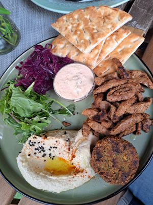 Wonderful gyros dish full vegan at Twenty7 in Prague