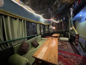 Seating area   at Ananda  in Dharamshala